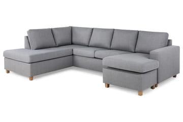 Crazy 4-sits Vänstervänd U-formad Large Soffa med Divan och Schäslong i Tyg - Grå - Products - Möbler - Soffa - Divansoffa & schäslongsoffa - 4 sits soffa med divan