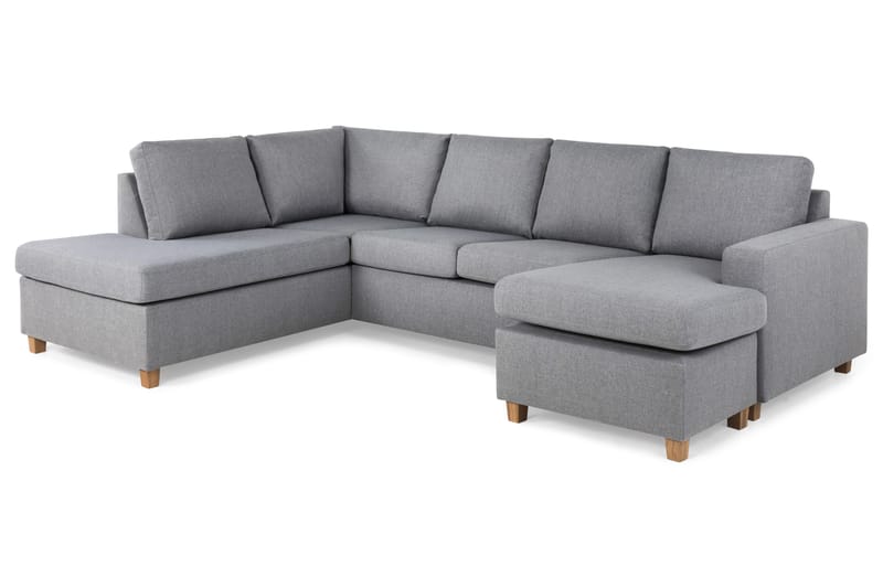 Crazy 4-sits Vänstervänd U-formad Large Soffa med Divan och Schäslong i Tyg - Grå - Products - Möbler - Soffa - Divansoffa & schäslongsoffa - 4 sits soffa med divan