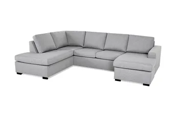 Crazy 4-sits Vänstervänd U-formad Large Soffa med Divan och Schäslong i Tyg - Grå - Products - Möbler - Soffa - Divansoffa & schäslongsoffa - 4 sits soffa med divan