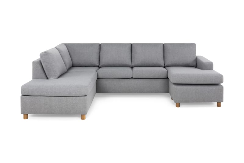 Crazy 4-sits Vänstervänd U-formad Large Soffa med Divan och Schäslong i Tyg, Grå