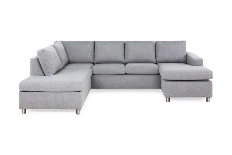 Crazy 4-sits Vänstervänd U-formad Large Soffa med Divan och Schäslong i Tyg - Grå - Products - Möbler - Soffa - Divansoffa & schäslongsoffa - 4 sits soffa med divan