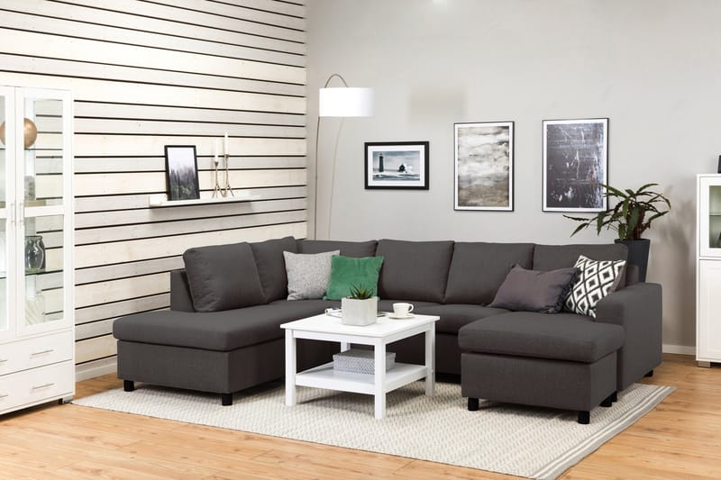 Crazy 4-sits Vänstervänd U-formad Large Soffa med Divan och Schäslong i Tyg - Mörkgrå - Products - Möbler - Soffa - Divansoffa & schäslongsoffa - 4 sits soffa med divan
