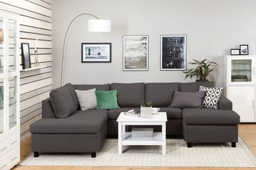 Crazy 4-sits Vänstervänd U-formad Large Soffa med Divan och Schäslong i Tyg - Mörkgrå - Products - Möbler - Soffa - Divansoffa & schäslongsoffa - 4 sits soffa med divan