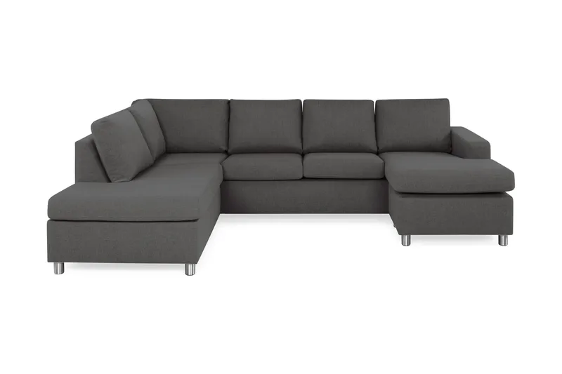 Crazy 4-sits Vänstervänd U-formad Large Soffa med Divan och Schäslong i Tyg - Mörkgrå - Products - Möbler - Soffa - Divansoffa & schäslongsoffa - 4 sits soffa med divan