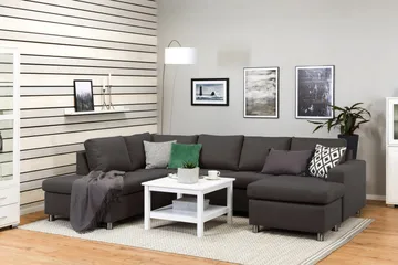 Crazy 4-sits Vänstervänd U-formad Large Soffa med Divan och Schäslong i Tyg - Mörkgrå - Products - Möbler - Soffa - Divansoffa & schäslongsoffa - 4 sits soffa med divan