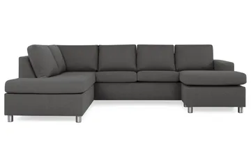 Crazy 4-sits Vänstervänd U-formad Large Soffa med Divan och Schäslong i Tyg - Mörkgrå - Products - Möbler - Soffa - Divansoffa & schäslongsoffa - 4 sits soffa med divan