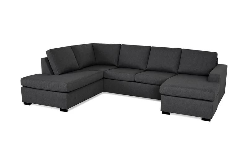 Crazy 4-sits Vänstervänd U-formad Large Soffa med Divan och Schäslong i Tyg - Mörkgrå - Products - Möbler - Soffa - Divansoffa & schäslongsoffa - 4 sits soffa med divan