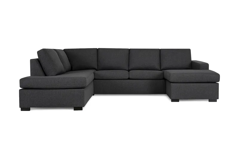 Crazy 4-sits Vänstervänd U-formad Large Soffa med Divan och Schäslong i Tyg - Mörkgrå - Products - Möbler - Soffa - Divansoffa & schäslongsoffa - 4 sits soffa med divan