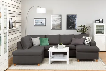Crazy 4-sits Vänstervänd U-formad Large Soffa med Divan och Schäslong i Tyg - Mörkgrå - Products - Möbler - Soffa - Divansoffa & schäslongsoffa - 4 sits soffa med divan