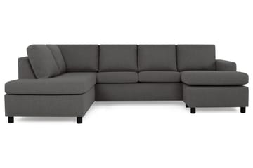 Crazy 4-sits Vänstervänd U-formad Large Soffa med Divan och Schäslong i Tyg - Mörkgrå - Products - Möbler - Soffa - Divansoffa & schäslongsoffa - 4 sits soffa med divan