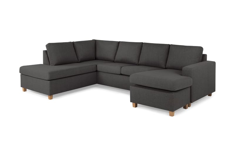 Crazy 4-sits Vänstervänd U-formad Large Soffa med Divan och Schäslong i Tyg - Mörkgrå - Products - Möbler - Soffa - Divansoffa & schäslongsoffa - 4 sits soffa med divan