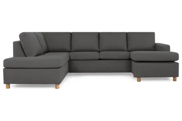 Crazy 4-sits Vänstervänd U-formad Large Soffa med Divan och Schäslong i Tyg - Mörkgrå - Products - Möbler - Soffa - Divansoffa & schäslongsoffa - 4 sits soffa med divan