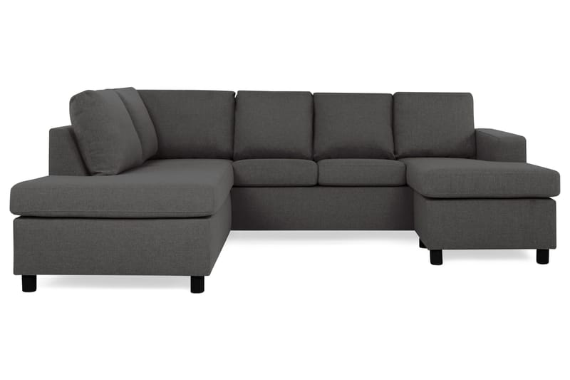 Crazy 4-sits Vänstervänd U-formad Small Soffa med Divan och Schäslong i Tyg - Mörkgrå - Products - Möbler - Soffa - Divansoffa & schäslongsoffa - 3 sits soffa med divan