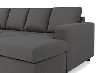 Crazy 4-sits Vänstervänd U-formad Small Soffa med Divan och Schäslong i Tyg - Mörkgrå - Products - Möbler - Soffa - Divansoffa & schäslongsoffa - 3 sits soffa med divan