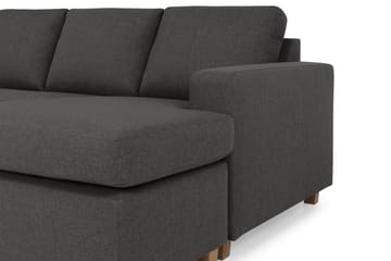 Crazy 4-sits Vänstervänd U-formad Small Soffa med Divan och Schäslong i Tyg - Mörkgrå - Products - Möbler - Soffa - Divansoffa & schäslongsoffa - 3 sits soffa med divan