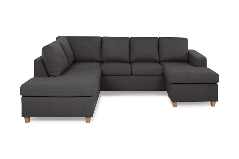 Crazy 4-sits Vänstervänd U-formad Small Soffa med Divan och Schäslong i Tyg - Mörkgrå - Products - Möbler - Soffa - Divansoffa & schäslongsoffa - 3 sits soffa med divan