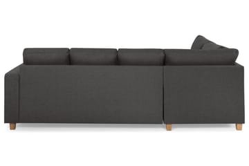 Crazy 4-sits Vänstervänd U-formad Small Soffa med Divan och Schäslong i Tyg - Mörkgrå - Products - Möbler - Soffa - Divansoffa & schäslongsoffa - 3 sits soffa med divan