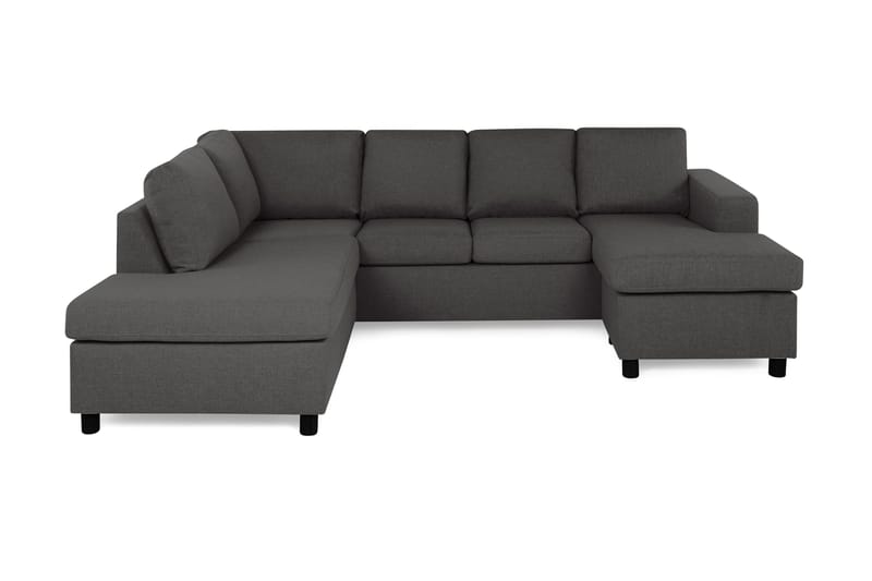 Crazy 4-sits Vänstervänd U-formad Small Soffa med Divan och Schäslong i Tyg - Mörkgrå - Products - Möbler - Soffa - Divansoffa & schäslongsoffa - 3 sits soffa med divan