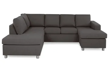 Crazy 4-sits Vänstervänd U-formad Small Soffa med Divan och Schäslong i Tyg - Mörkgrå - Products - Möbler - Soffa - Divansoffa & schäslongsoffa - 3 sits soffa med divan