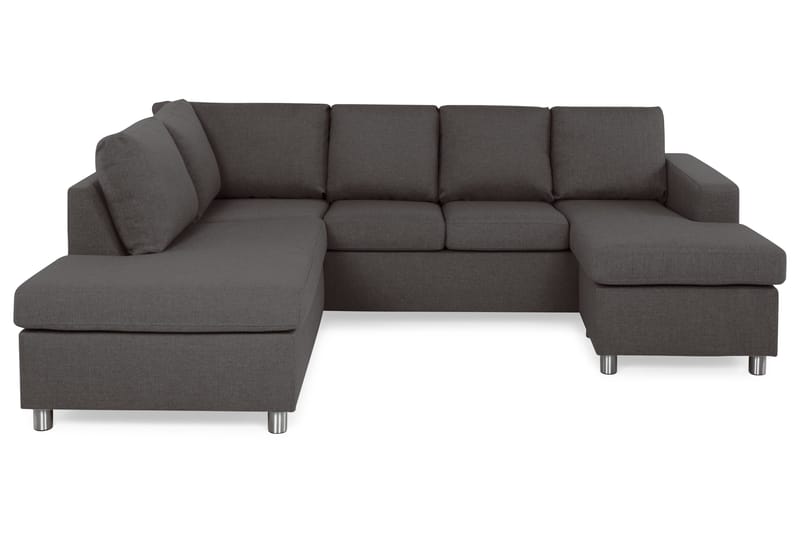 Crazy 4-sits Vänstervänd U-formad Small Soffa med Divan och Schäslong i Tyg - Mörkgrå - Products - Möbler - Soffa - Divansoffa & schäslongsoffa - 3 sits soffa med divan