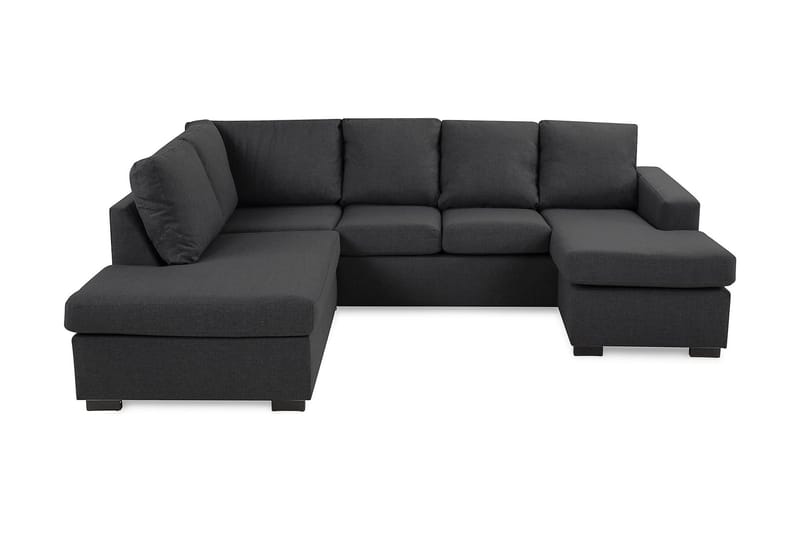 Crazy 4-sits Vänstervänd U-formad Small Soffa med Divan och Schäslong i Tyg - Mörkgrå - Products - Möbler - Soffa - Divansoffa & schäslongsoffa - 3 sits soffa med divan