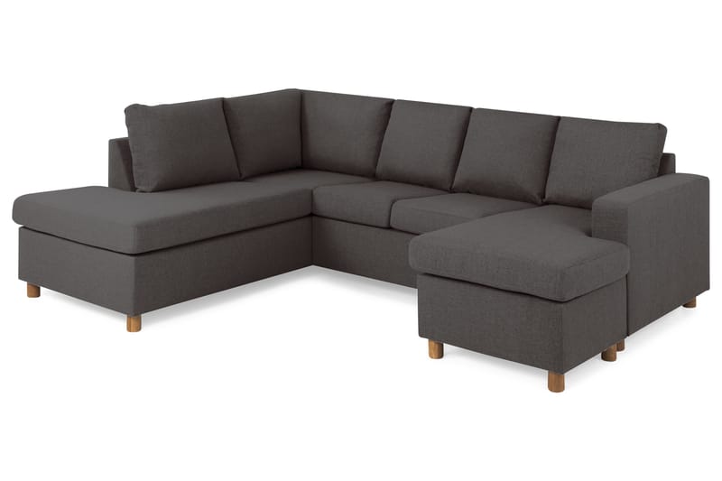 Crazy 4-sits Vänstervänd U-formad Small Soffa med Divan och Schäslong i Tyg - Mörkgrå - Products - Möbler - Soffa - Divansoffa & schäslongsoffa - 3 sits soffa med divan