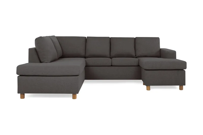 Crazy 4-sits Vänstervänd U-formad Small Soffa med Divan och Schäslong i Tyg - Mörkgrå - Products - Möbler - Soffa - Divansoffa & schäslongsoffa - 3 sits soffa med divan