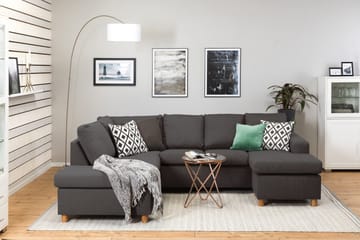 Crazy 4-sits Vänstervänd U-formad Small Soffa med Divan och Schäslong i Tyg - Mörkgrå - Products - Möbler - Soffa - Divansoffa & schäslongsoffa - 3 sits soffa med divan