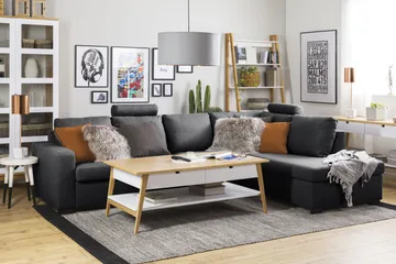 Crazy Limited Edition 4-sits Högervänd L-formad Schäslongsoffa i Tyg - Mörkgrå - Products - Möbler - Soffa - Divansoffa & schäslongsoffa - 4 sits soffa med divan