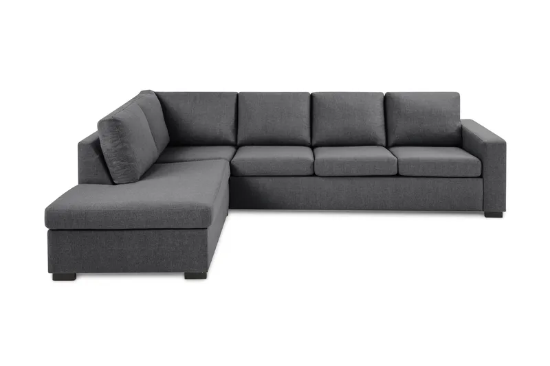 Crazy Limited Edition 4-sits Vänstervänd L-formad Schäslongsoffa i Tyg, Mörkgrå