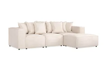 Cubo 4-sits Djup Modulsoffa med Divan i Tyg - Beige - Products - Möbler - Soffa - Divansoffa & schäslongsoffa - 3 sits soffa med divan
