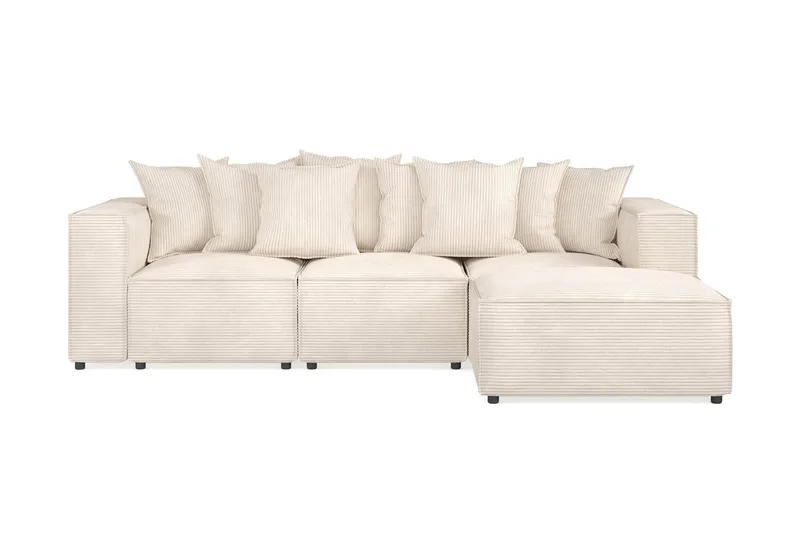 Cubo 4-sits Vändbar L-formad Djup Modulsoffa med Divan i Manchester - Beige - Products - Möbler - Soffa - Divansoffa & schäslongsoffa - 3 sits soffa med divan