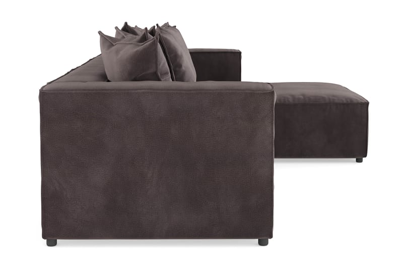 Cubo 4-sits Vändbar L-formad Djup Modulsoffa med Divan i Sammet - Mörkgrå - Products - Möbler - Soffa - Divansoffa & schäslongsoffa - 3 sits soffa med divan