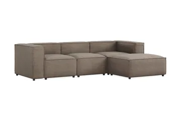 Cubo 4-sits Vändbar L-formad Djup Modulsoffa med Divan i Tyg - Grå - Products - Möbler - Soffa - Divansoffa & schäslongsoffa - 3 sits soffa med divan