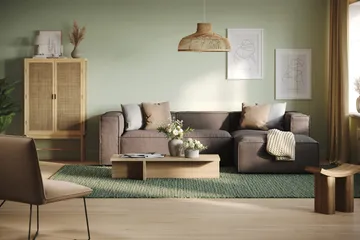 Cubo 4-sits Vändbar L-formad Djup Modulsoffa med Divan i Tyg - Grå - Products - Möbler - Soffa - Divansoffa & schäslongsoffa - 3 sits soffa med divan