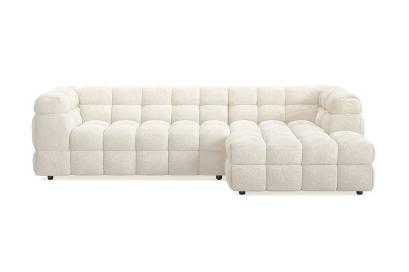 Elise 4-sits Bubblig Soffa med Divan Höger, Beige