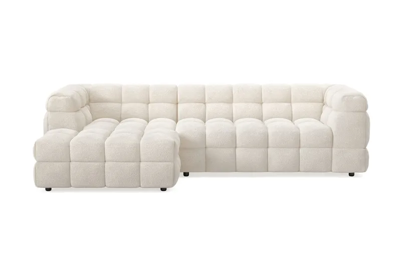 Elise 4-sits Bubblig Soffa med Divan Vänster, Beige