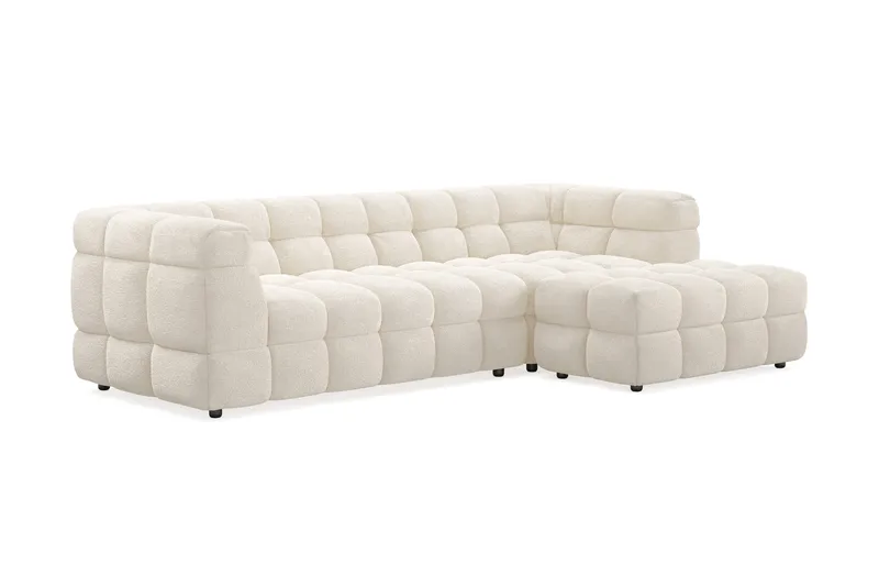 Elise 4-sits Högervänd L-formad Bubblig Divansoffa 274 cm i Bouclé - Gräddvit - Products - Möbler - Soffa - Divansoffa & schäslongsoffa - 4 sits soffa med divan
