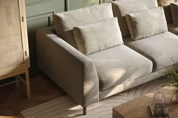 Florenz 3-sits Högervänd L-formad Divansoffa i Chenille - Grå / Beige - Products - Möbler - Soffa - Divansoffa & schäslongsoffa - 3 sits soffa med divan