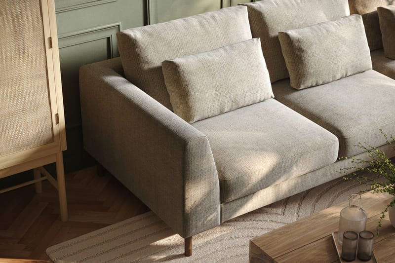Florenz 3-sits Högervänd L-formad Divansoffa i Chenille - Grå / Beige - Products - Möbler - Soffa - Divansoffa & schäslongsoffa - 3 sits soffa med divan