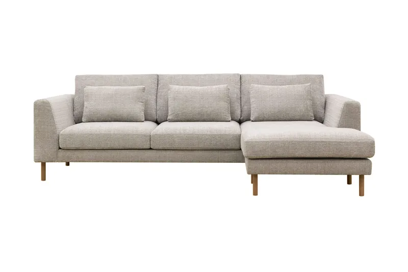 Florenz 3-sits Högervänd L-formad Divansoffa i Chenille - Grå / Beige - Products - Möbler - Soffa - Divansoffa & schäslongsoffa - 3 sits soffa med divan
