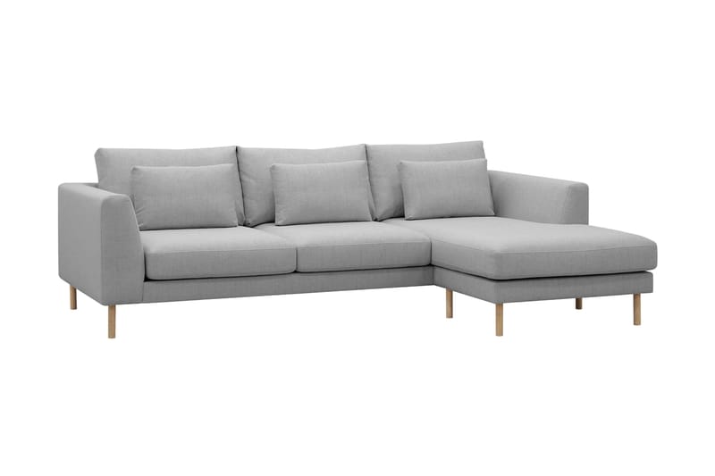Florenz 3-sits Högervänd L-formad Divansoffa i Tyg - Ljusgrå - Products - Möbler - Soffa - Divansoffa & schäslongsoffa - 3 sits soffa med divan