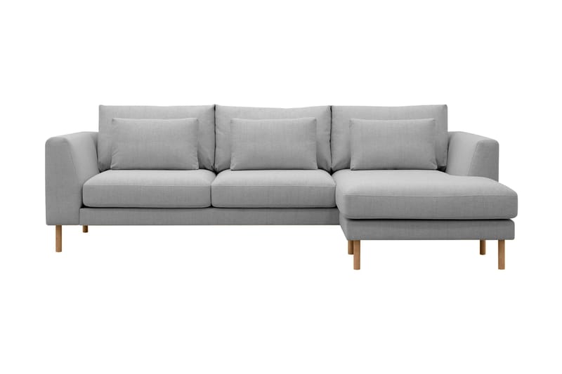 Florenz 3-sits Högervänd L-formad Divansoffa i Tyg - Ljusgrå - Products - Möbler - Soffa - Divansoffa & schäslongsoffa - 3 sits soffa med divan