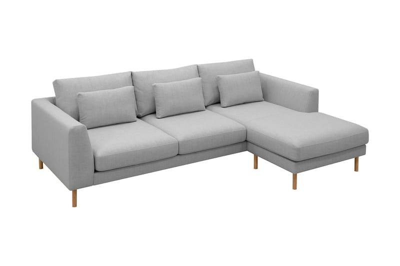 Florenz 3-sits Högervänd L-formad Divansoffa i Tyg - Ljusgrå - Products - Möbler - Soffa - Divansoffa & schäslongsoffa - 3 sits soffa med divan