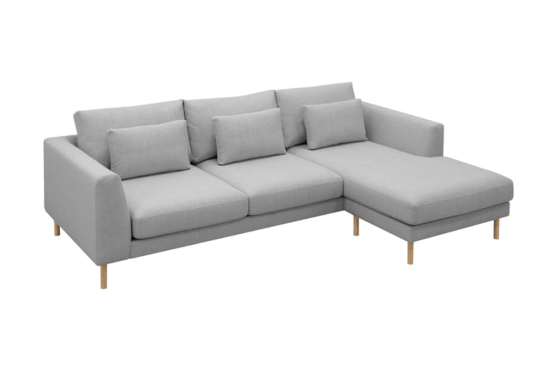 Florenz 3-sits Högervänd L-formad Divansoffa i Tyg - Ljusgrå - Products - Möbler - Soffa - Divansoffa & schäslongsoffa - 3 sits soffa med divan
