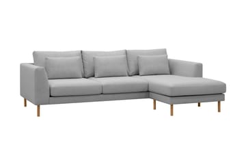 Florenz 3-sits Högervänd L-formad Divansoffa i Tyg - Ljusgrå - Products - Möbler - Soffa - Divansoffa & schäslongsoffa - 3 sits soffa med divan