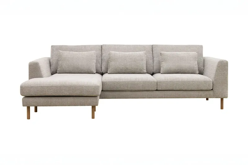Florenz 3-sits Vänstervänd L-formad Divansoffa i Chenille - Grå / Beige - Products - Möbler - Soffa - Divansoffa & schäslongsoffa - 3 sits soffa med divan