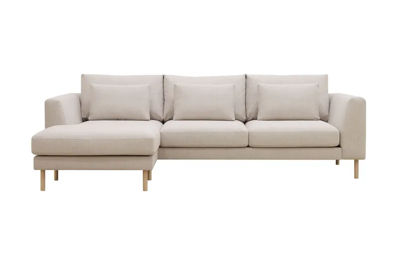Florenz 3-sits Vänstervänd L-formad Divansoffa i Tyg - Beige - Products - Möbler - Soffa - Divansoffa & schäslongsoffa - 3 sits soffa med divan