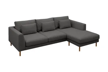 Florenz 3-sits Vänstervänd L-formad Divansoffa i Tyg - Mörkgrå - Products - Möbler - Soffa - Divansoffa & schäslongsoffa - 3 sits soffa med divan