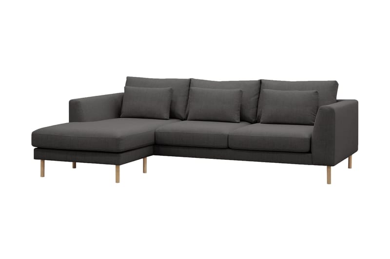 Florenz 3-sits Vänstervänd L-formad Divansoffa i Tyg - Mörkgrå - Products - Möbler - Soffa - Divansoffa & schäslongsoffa - 3 sits soffa med divan